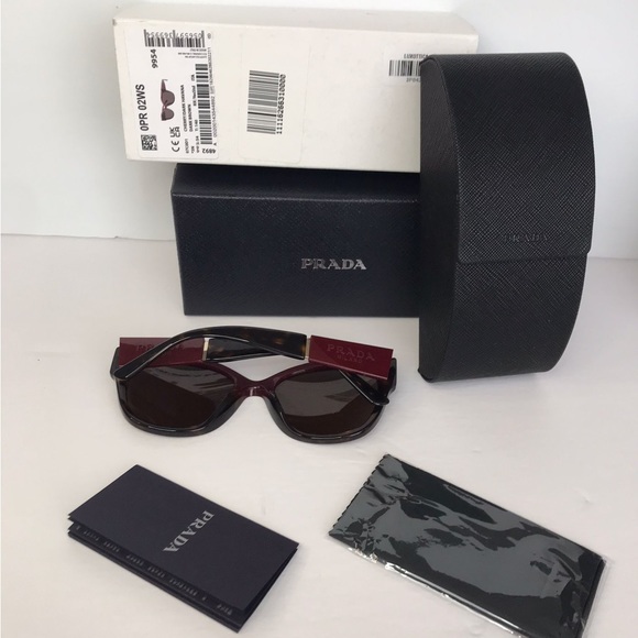 Authentic New Dark Brown Cat Eye Ladies Sunglasses PR 02WSF 07C0D1 56 - Picture 6 of 13